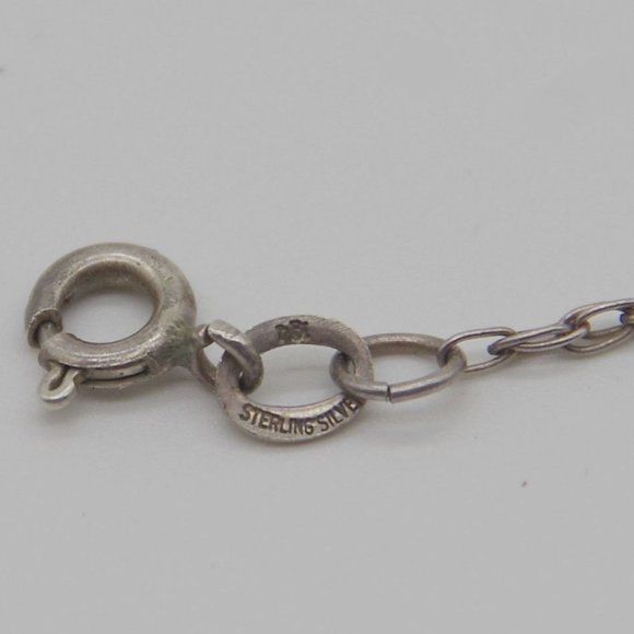 F Cheama Vintage Zuni Sterling Silver Pendant Necklace Turquoise and Coral - Picture 7 of 7